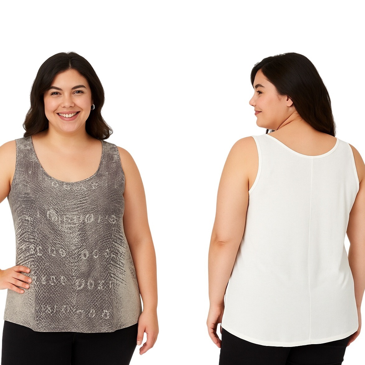 Zara Tank Top Brown Snake Skin Print Sleeveless Scoop Neck Pullover Women Size L